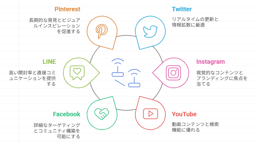 各SNSマーケティング媒体の説明