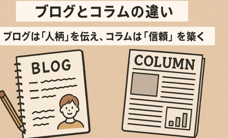 ブログとコラムの違いとは？Webが苦手な店舗オーナー様必見！集客に繋がる活用法を徹底解説