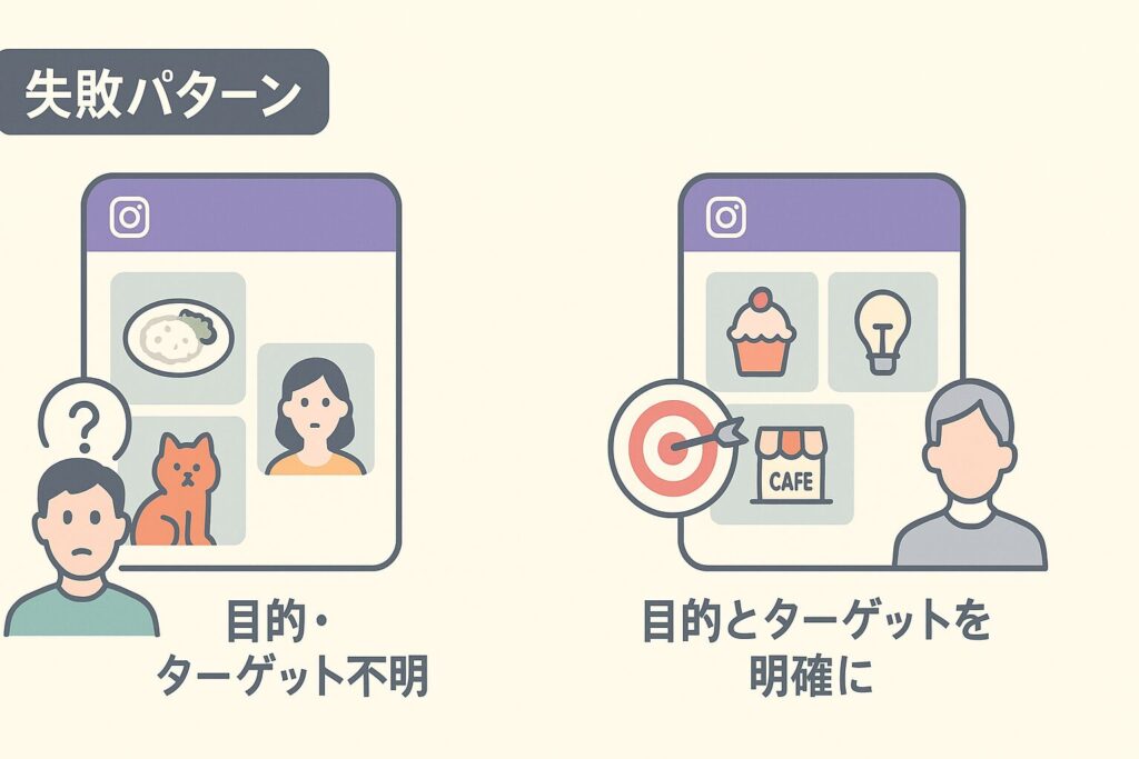 失敗パターン1：目的・ターゲットが曖昧な「日記型」アカウント