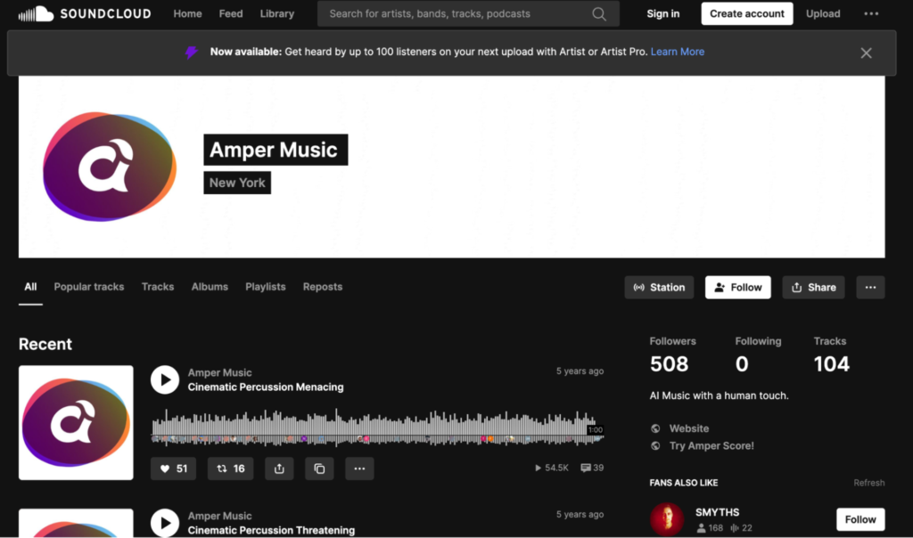 Amper Music｜高品質なBGMを手軽に作成