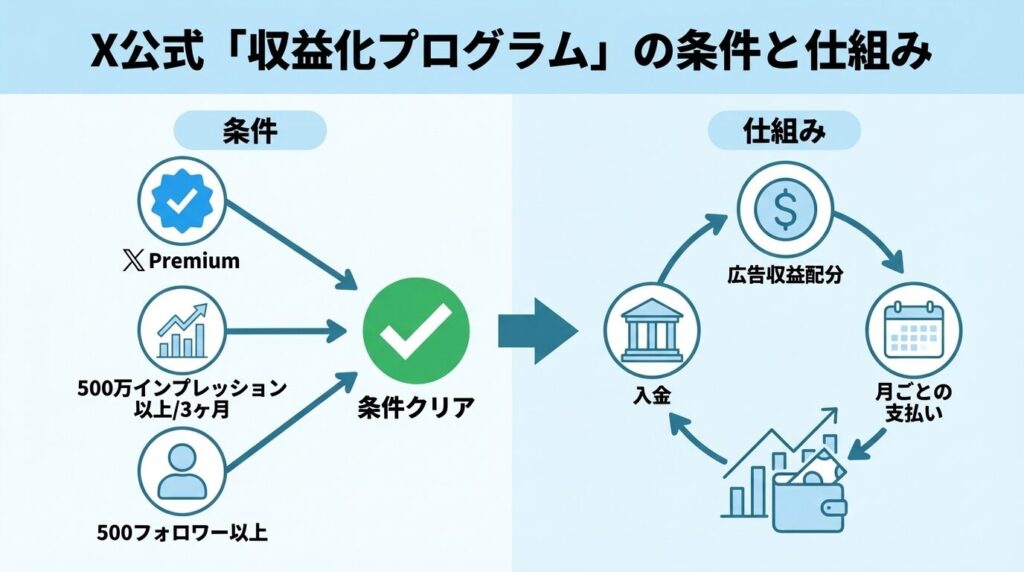 【必須知識】X公式「収益化プログラム」の条件と仕組み
