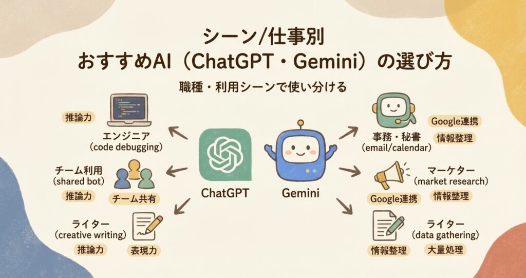 シーン/仕事別でおすすめのAI（ChatGPT・Gemini）を選んでみた