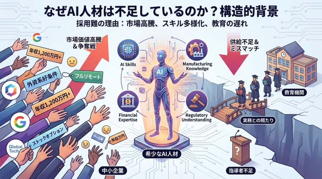 なぜAI人材は不足しているのか?採用が難しい現状と背景