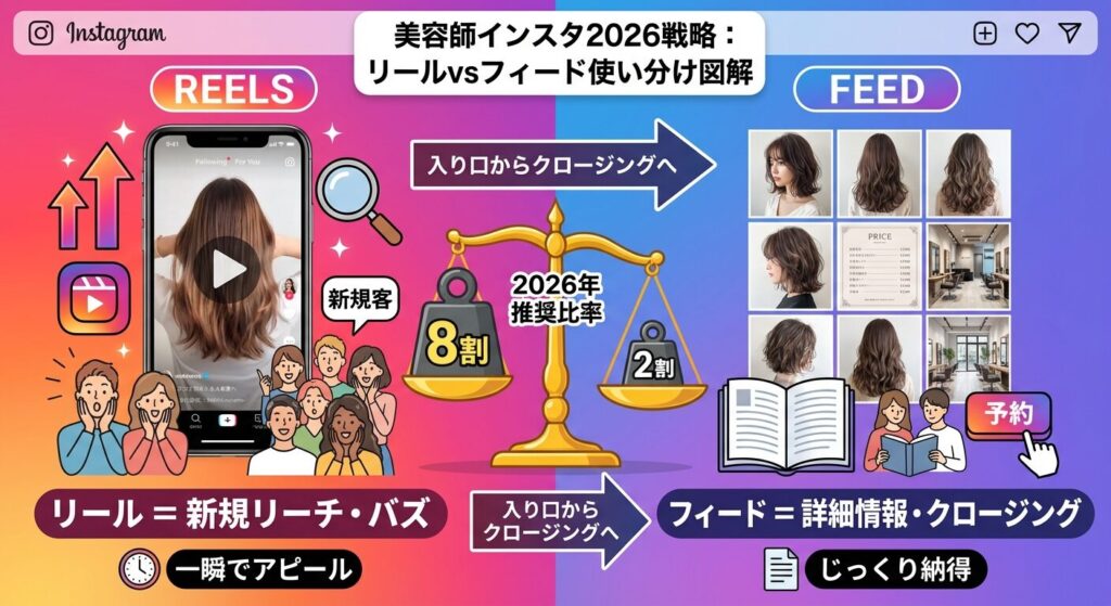 リールvsフィード？美容師が2026年に注力すべきインスタの投稿スタイル