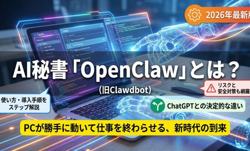 【危険なの？】AI秘書「OpenClaw（旧Clawdbot）」とは？使い方・導入方法・リスクを解説【2026年最新】