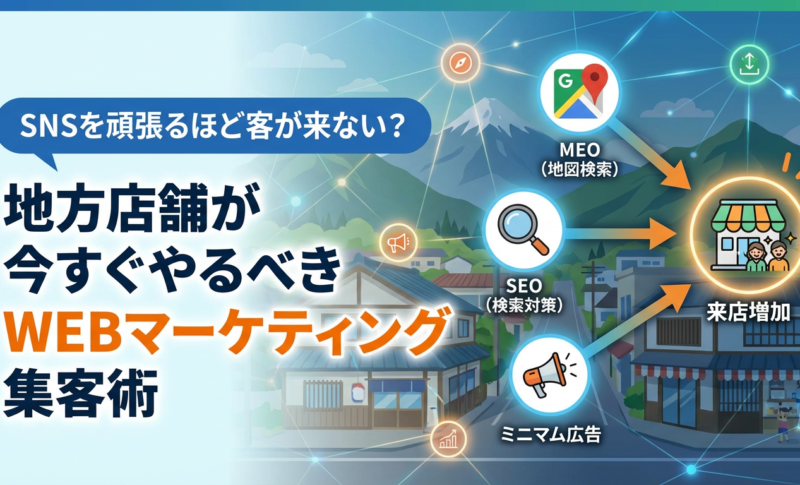 SNSを頑張るほど客が来ない？地方の店舗が今すぐやるべきWEBマーケティング集客術
