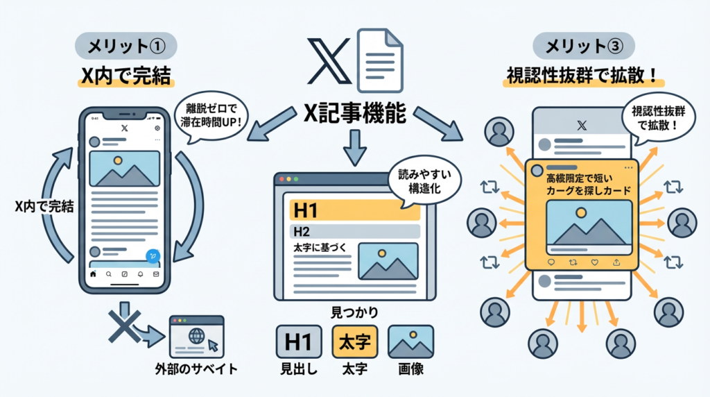 Xの記事機能を利用するメリット3つ