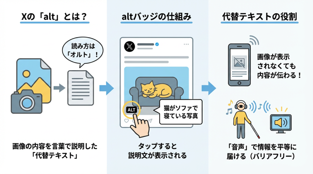 Xのaltとは「画像の内容を説明した代替テキスト」