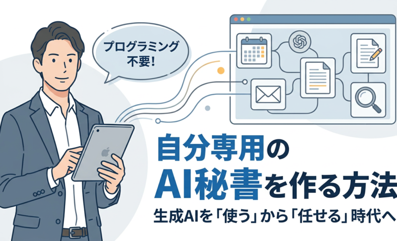 【プログラミング不要】自分専用のAI秘書を作る方法！生成AIを「使う」から「任せる」時代へ
