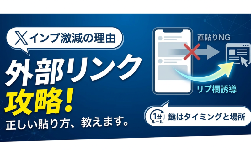 【9割が知らない】X（Twitter）は外部リンクの貼り方でインプが激変？アルゴリズムを攻略して外ぶりサイトへの流入を増やす裏ワザ