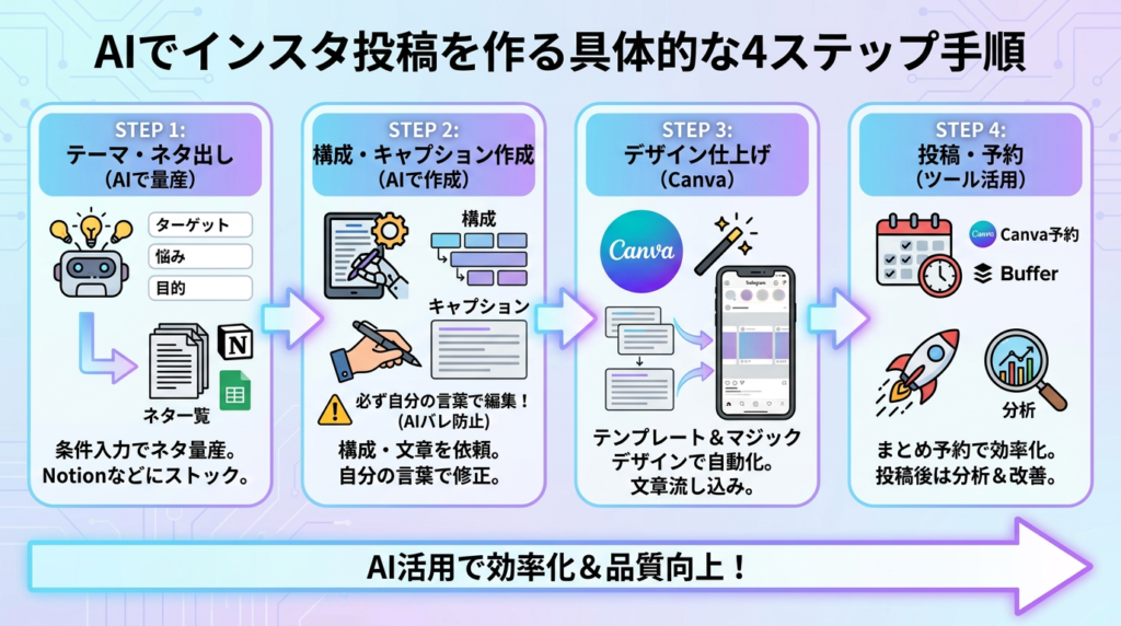 AIでインスタ投稿を作る具体的な手順