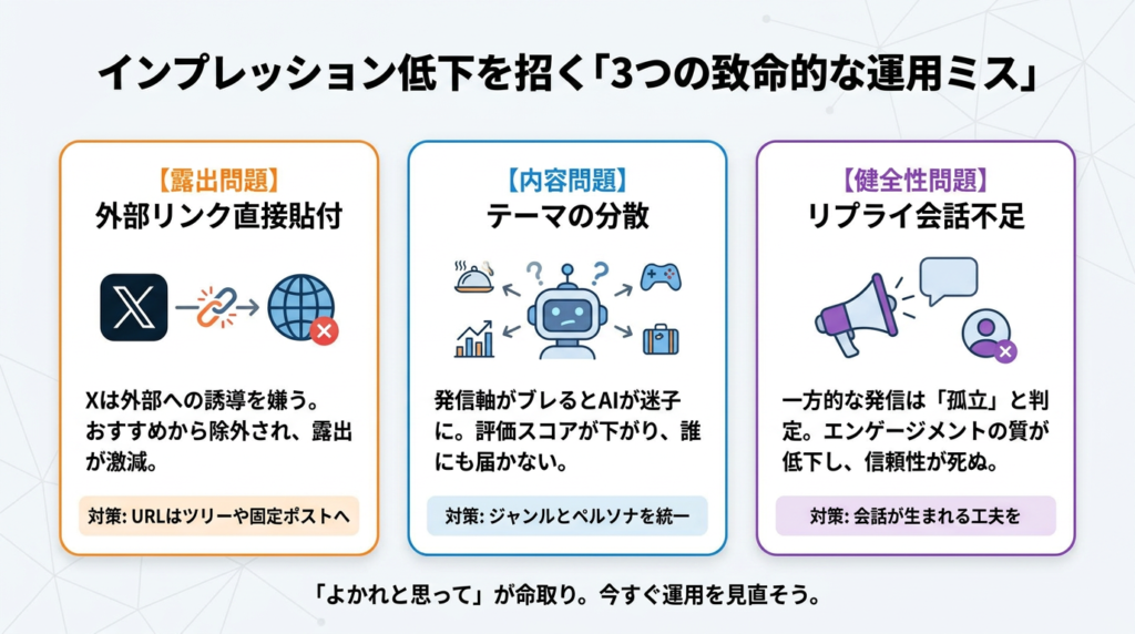 インプレッション低下を招く「3つの致命的な運用ミス」