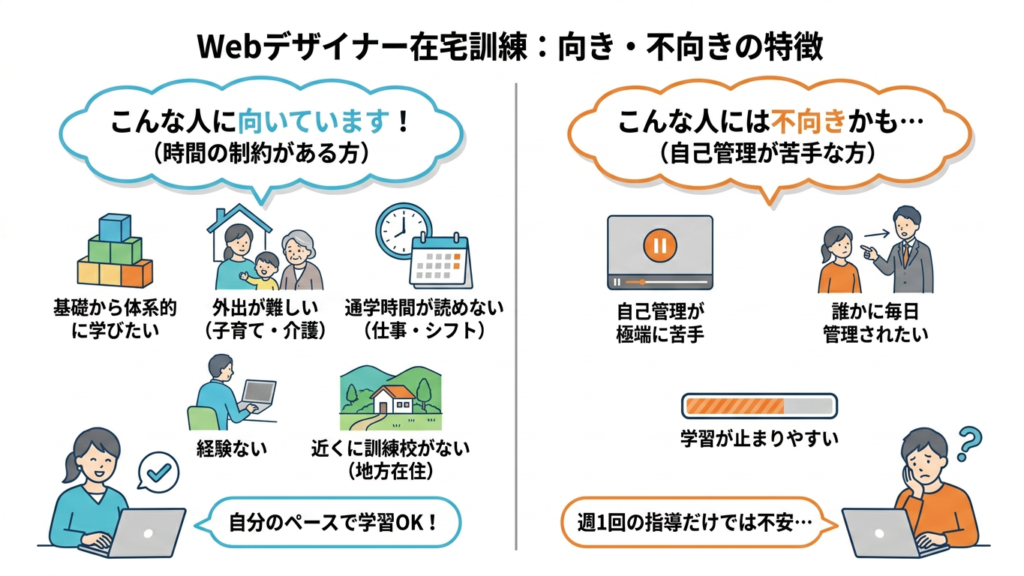 Webデザイナーの職業訓練が向いている・向いていない人の特徴