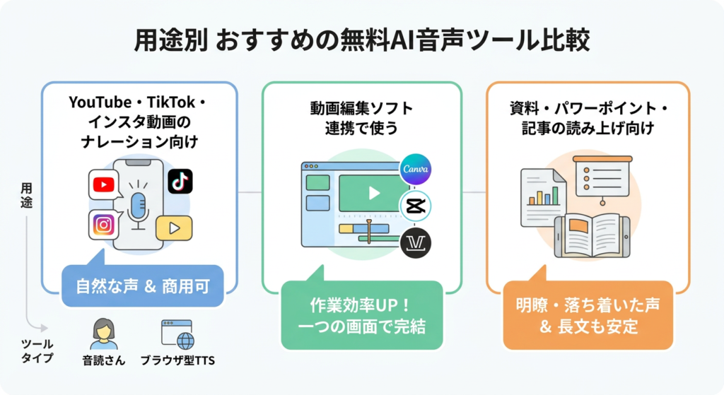 【用途別】おすすめの無料AI音声ツール比較