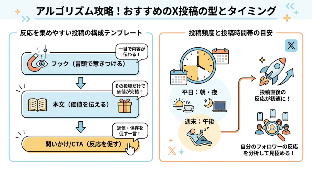 アルゴリズムをハックせよ！おすすめのXの投稿の型と投稿タイミング