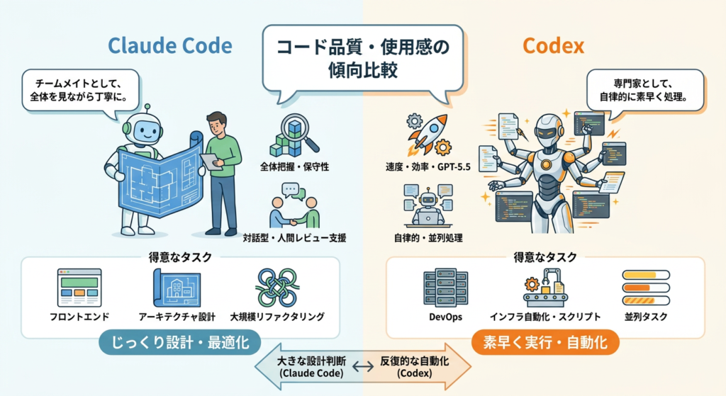 【コード品質・使用感の比較】実際に使って分かる傾向の違い