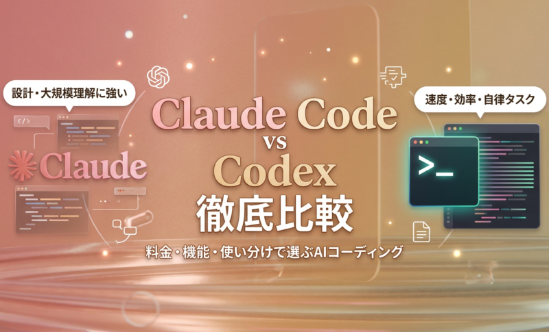 【もう迷わない】Claude CodeとCodexはどっちを使うべき？料金・機能・使用用途でどちらを選ぶか徹底比較
