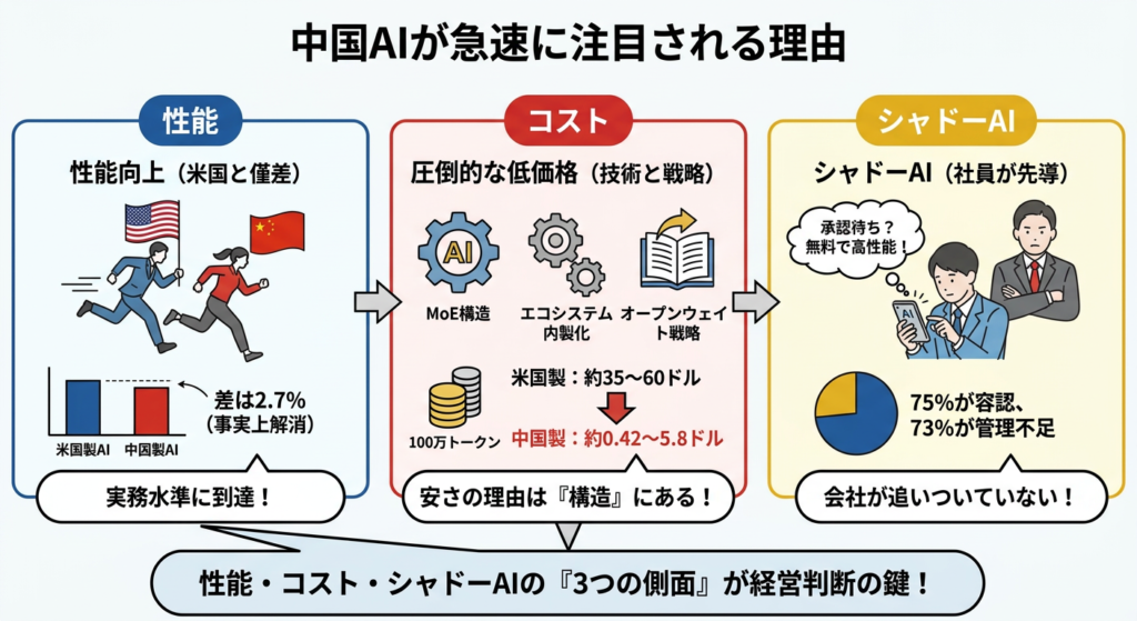 中国AIが急速に注目される理由：性能とコストで何が起きているか