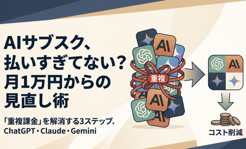 AIを安く使う方法12選を解説！月1万円のサブスク課金を見直す方法も紹介