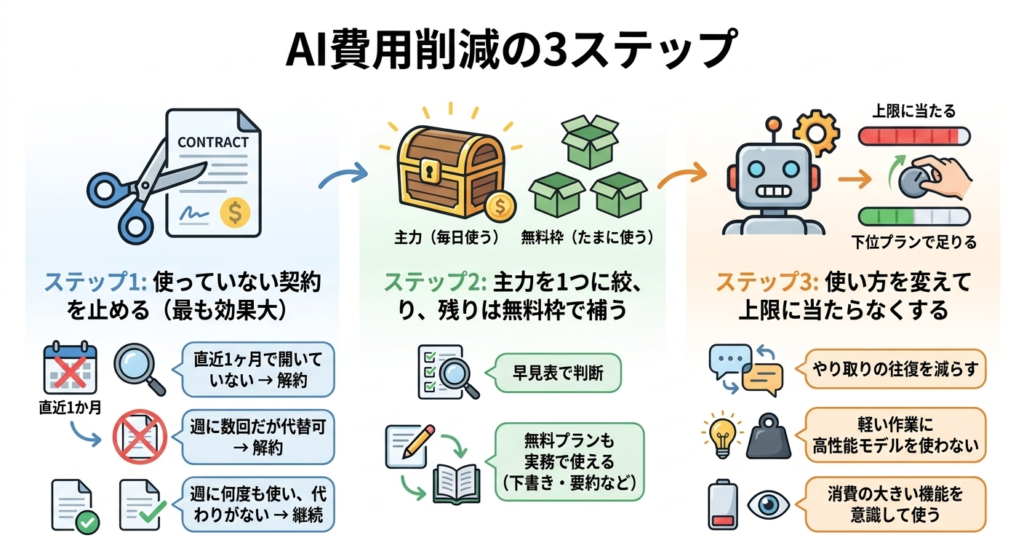 AI費用を減らすための3ステップ