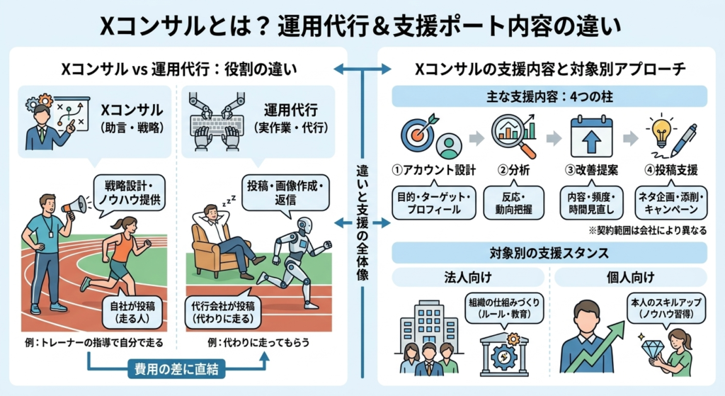 Xコンサルとは?運用代行との違いと支援内容