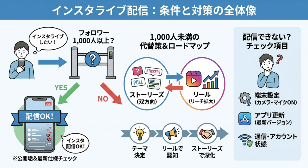 インスタライブに必要な条件を最初に確認しよう