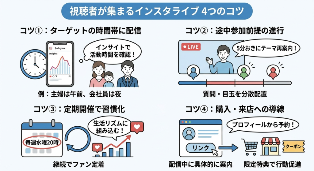 視聴者が集まるインスタライブにするコツ4選