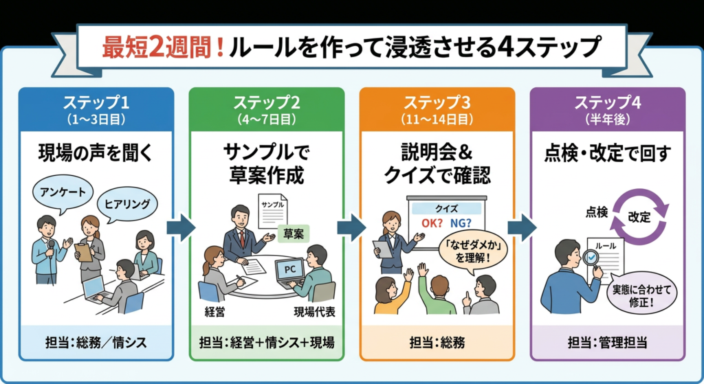 最短2週間で作って浸透させる4ステップ