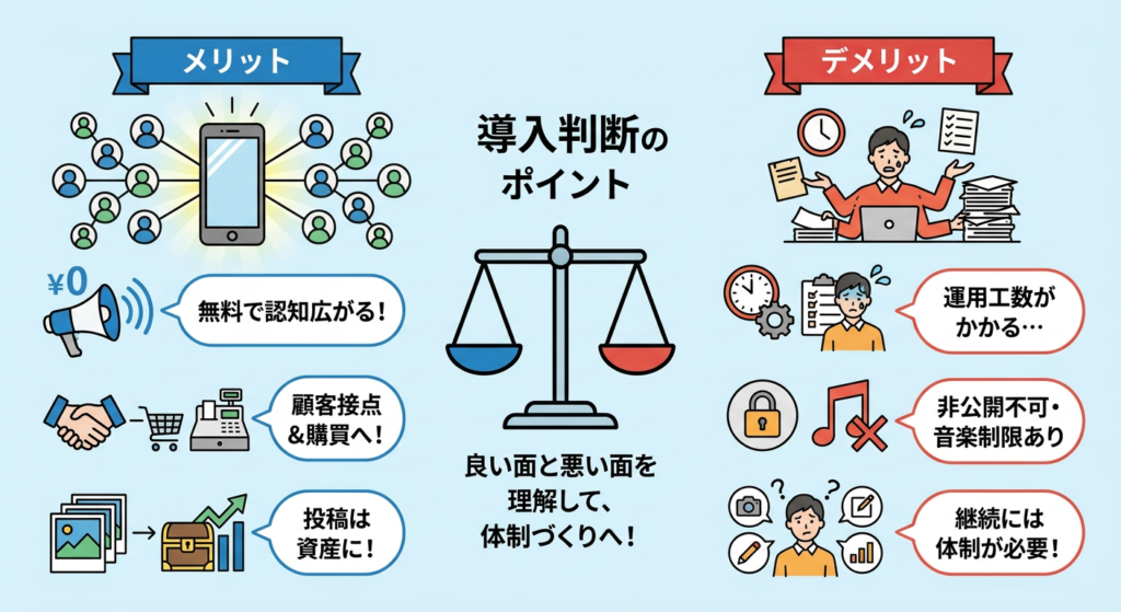 企業がインスタを運用するメリットとデメリット