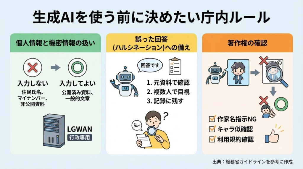 生成AIを使う前に決めたい庁内ルール