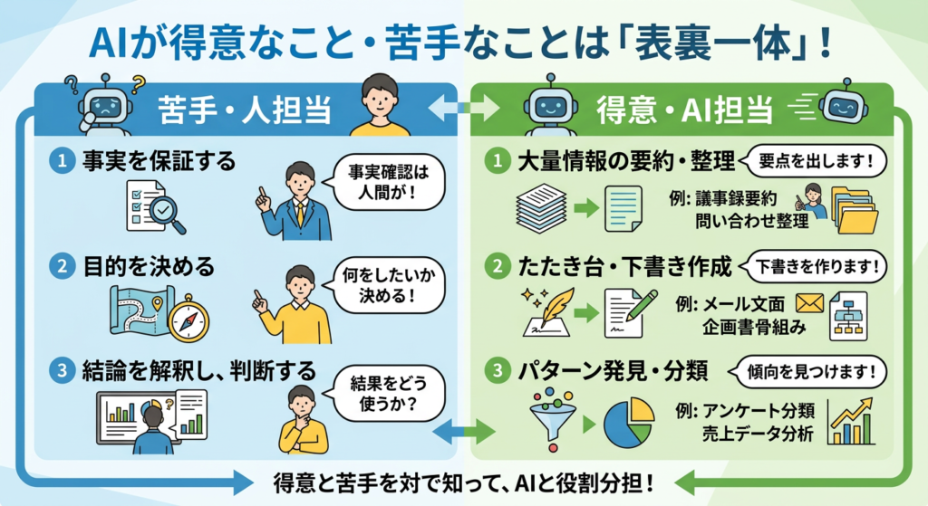 逆にAIが得意なこと:できないことと表裏で理解する